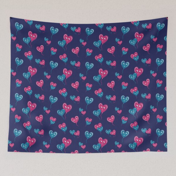 Item preview, Kawaii Heart Balloons Pattern designed and sold by mimi-taya.