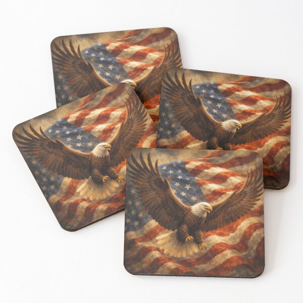 Item preview, Patriotic Bald Eagle Flag Print designed and sold by SezzyDesigns.