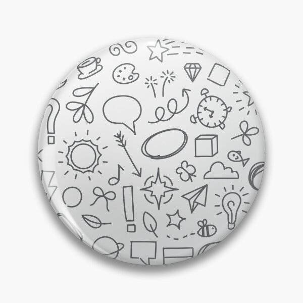 Item preview, black and white doodles fun pattern designed and sold by winterpumpkin.