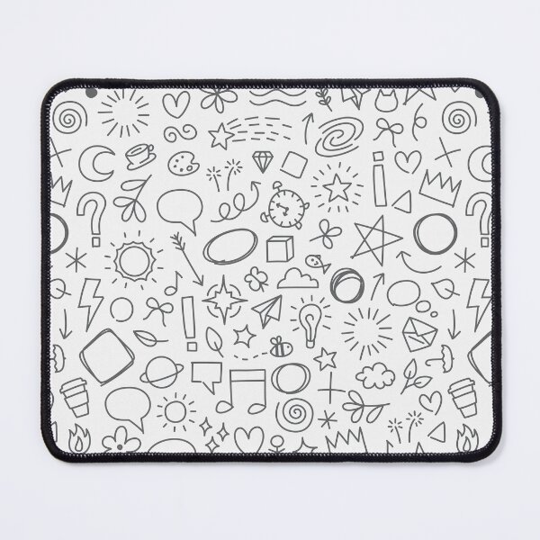 Item preview, black and white doodles fun pattern designed and sold by winterpumpkin.