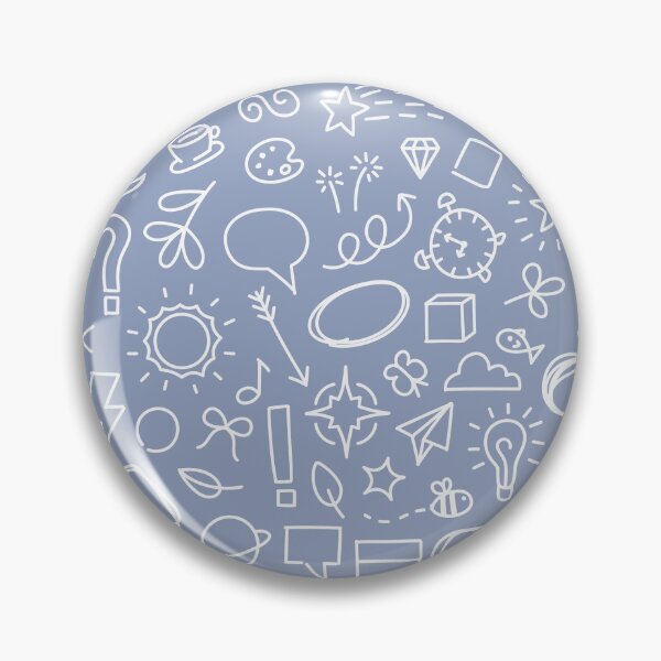 Item preview, blue and white doodles fun pattern designed and sold by winterpumpkin.