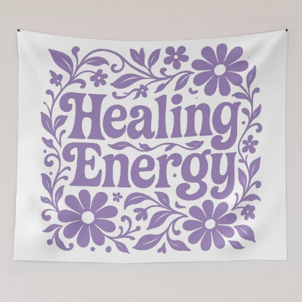 Item preview, Healing Energy Retro Floral Typography Art Print designed and sold by H2Vibes.