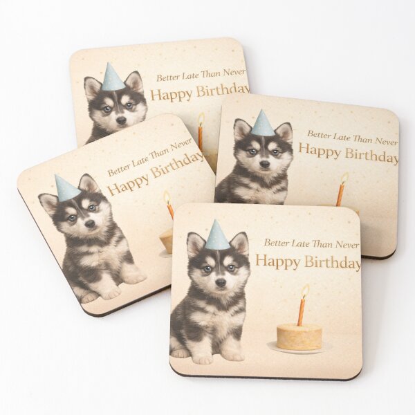 Item preview, Belated Birthday Siberian Husky Greeting Card designed and sold by GivingJoy.