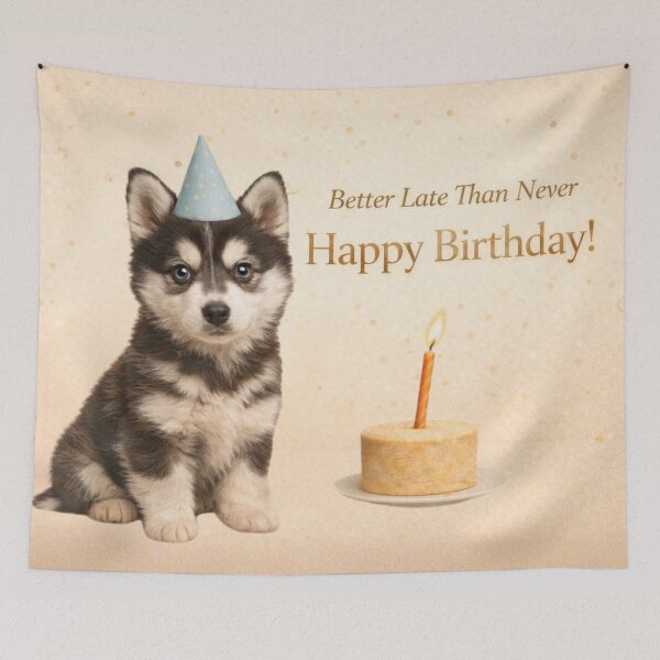 Item preview, Belated Birthday Siberian Husky Greeting Card designed and sold by GivingJoy.