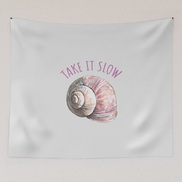 Item preview, Take it slow - watercolor snail - live slowly designed and sold by AquarellChill.
