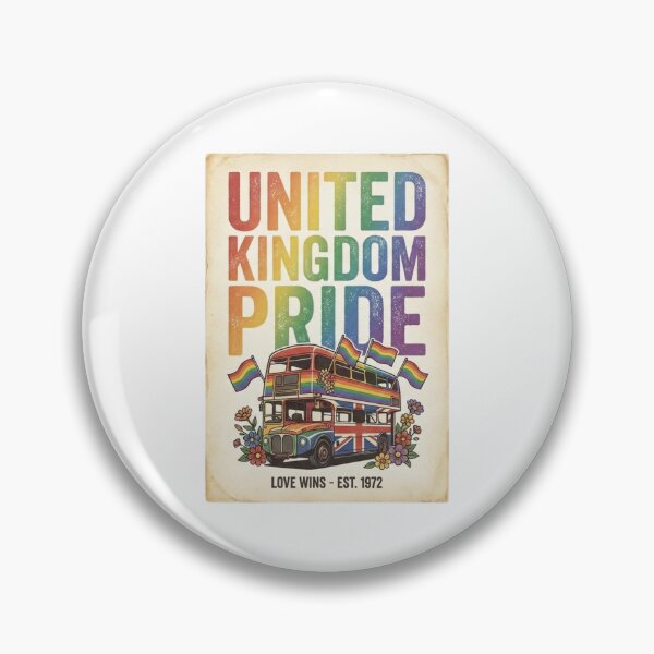 Item preview, Retro UK Pride Poster – Love Wins Bus Edition ?️‍? designed and sold by Tily360.