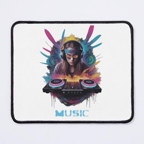 Item preview, Female DJ Mixing Electronic Music Rave Art designed and sold by 140bpmmusic.