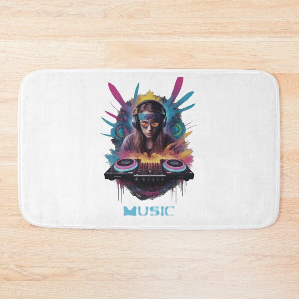 Item preview, Female DJ Mixing Electronic Music Rave Art designed and sold by 140bpmmusic.