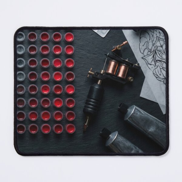 Item preview, Tattoo Artist Station - Ink Caps & Machines Knolling designed and sold by SavinMercantile.