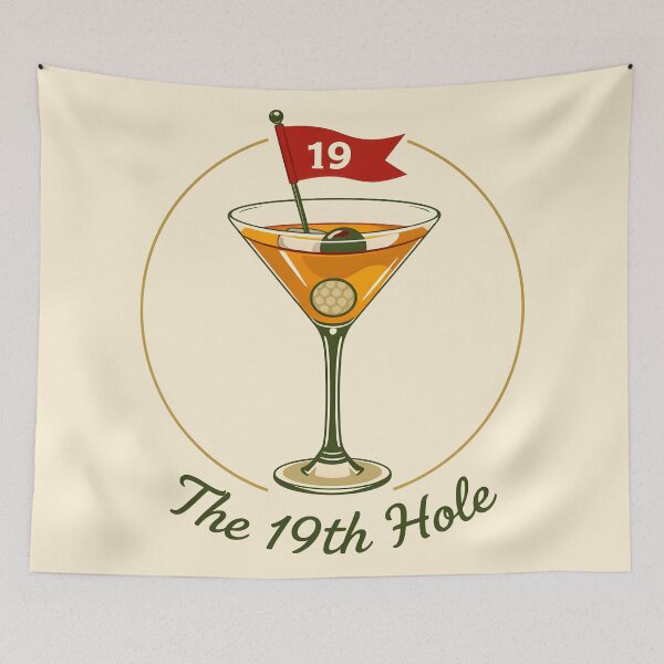 Item preview, The 19th Hole – Modern Vintage Golf Logo | Elegant Martini Vector designed and sold by MKV Design.