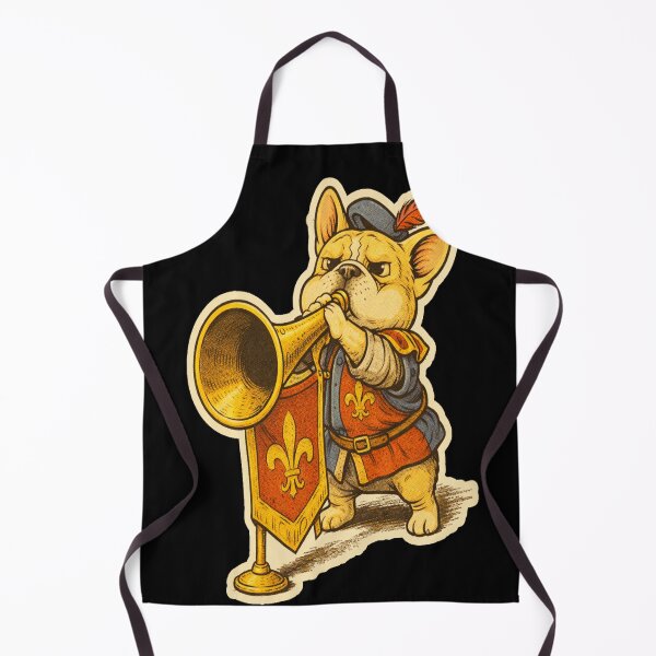 Item preview, French Bulldog Medieval Dogs – Bulldog Herald Trumpeter – Gift for French Bulldog Lovers • Retro Comics • Vintage Halftone designed and sold by JacobKAurumhead.