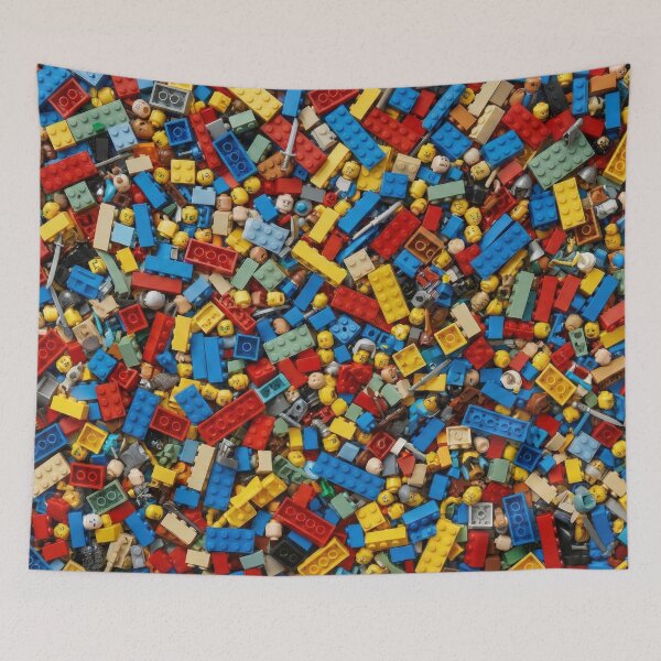 Item preview, Colorful Brick Hoard - Toy Block Chaos Texture designed and sold by SavinMercantile.