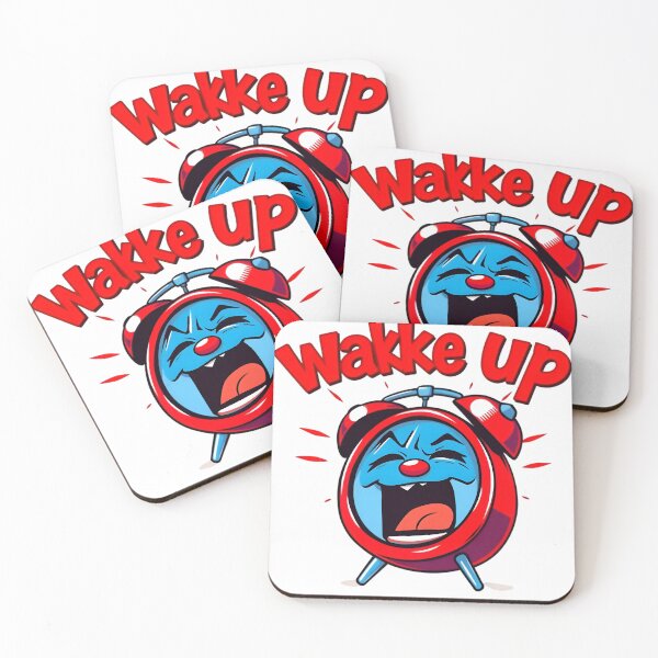 Item preview, Funny Angry Alarm Clock Wakke Up designed and sold by LowBattery Social Club.