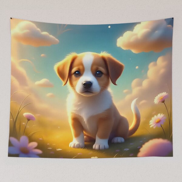 Item preview, Puppy dog playing in a field.  designed and sold by Nomad-Maynard.
