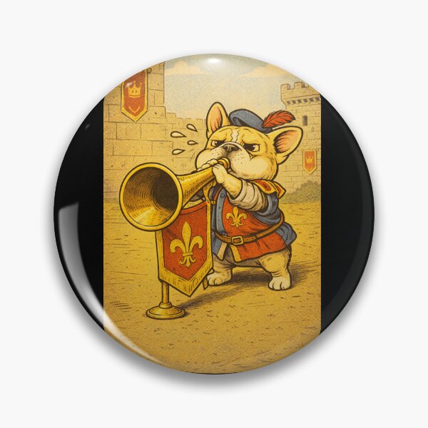Item preview, French Bulldog Medieval Dogs – Medieval Bulldog Herald – Gift for French Bulldog Lovers • Retro Comics • Vintage Halftone designed and sold by JacobKAurumhead.