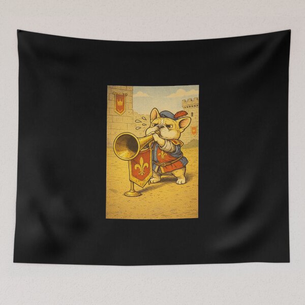 Item preview, French Bulldog Medieval Dogs – Medieval Bulldog Herald – Gift for French Bulldog Lovers • Retro Comics • Vintage Halftone designed and sold by JacobKAurumhead.