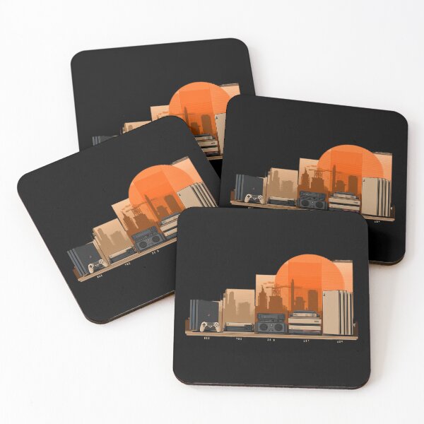 Item preview, Gaming Console Evolution Lineup – Retro Gamer Sunset Skyline designed and sold by Cairo-Ink.