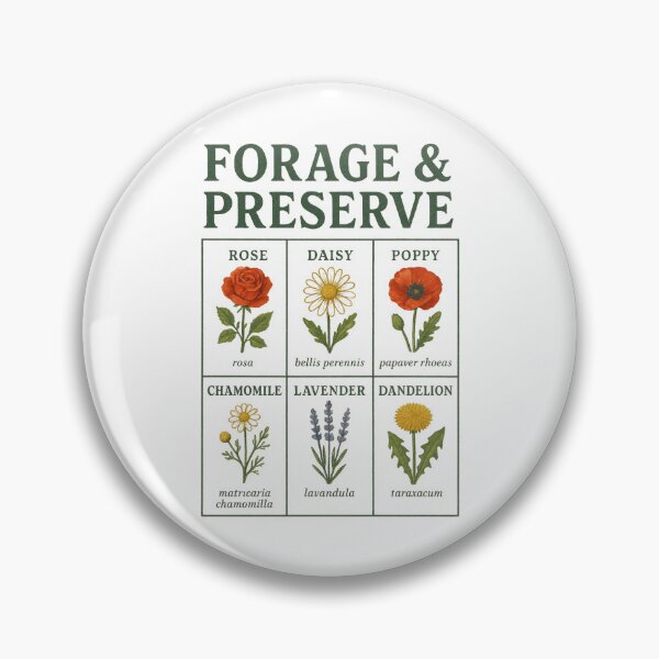 Item preview, Forage & Preserve — Vintage Retro Botanical Flower Chart designed and sold by Envision Designs.