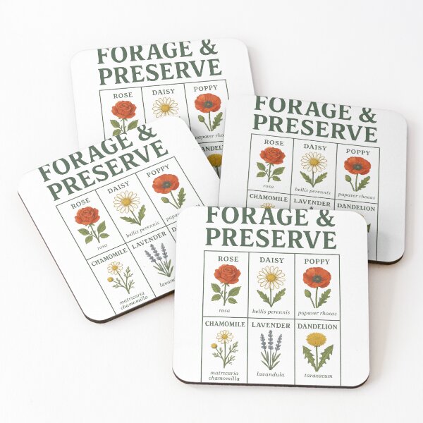Item preview, Forage & Preserve — Vintage Retro Botanical Flower Chart designed and sold by Envision Designs.