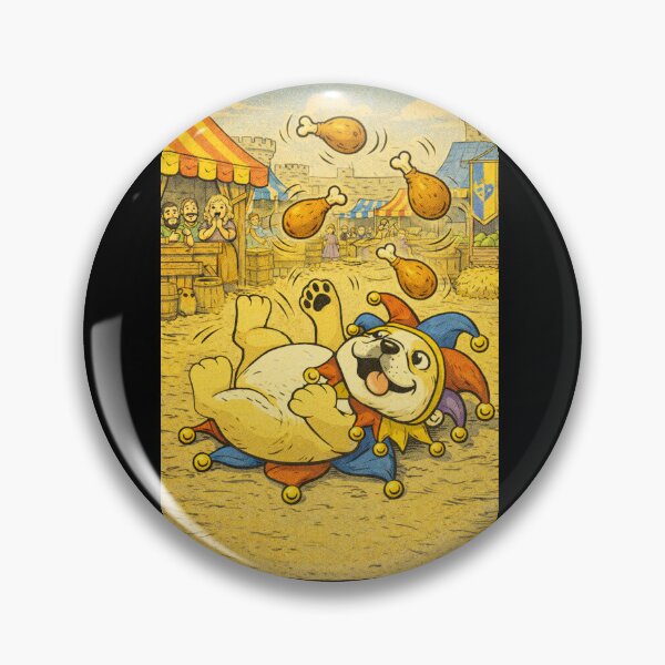 Item preview, French Bulldog Medieval Dogs – Medieval Bulldog Jester Scene – Gift for French Bulldog Lovers • Retro Comics • Vintage Halftone designed and sold by JacobKAurumhead.