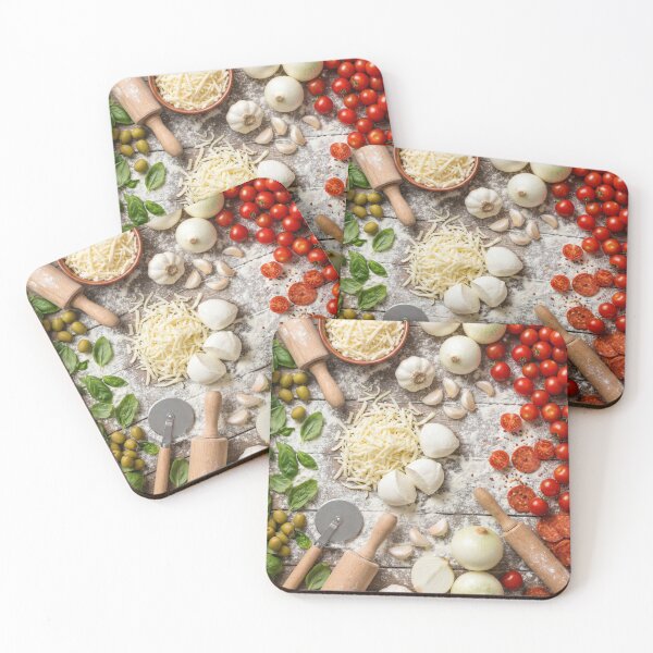 Item preview, Italian Pizza Ingredients - Rustic Cooking Knolling designed and sold by SavinMercantile.