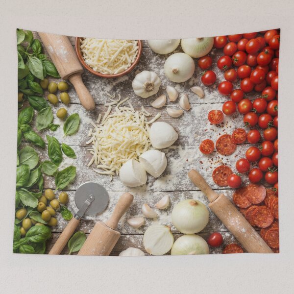 Item preview, Italian Pizza Ingredients - Rustic Cooking Knolling designed and sold by SavinMercantile.