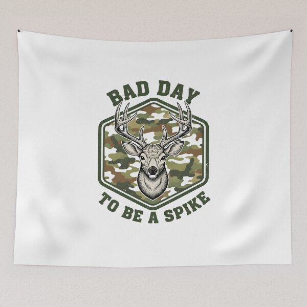 Item preview, Bad Day To Be A Spike, Funny Deer Hunting Gift, Whitetail Buck Camo Graphic Tee for Hunters Outdoorsmen designed and sold by saloui.
