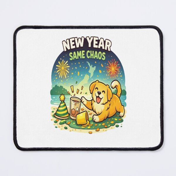 Item preview, New Year Same Chaos – Funny Dog New Year Design designed and sold by StyleLap.