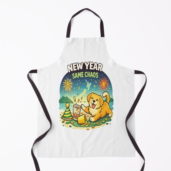 Item preview, New Year Same Chaos – Funny Dog New Year Design designed and sold by StyleLap.