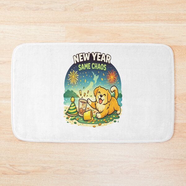 Item preview, New Year Same Chaos – Funny Dog New Year Design designed and sold by StyleLap.