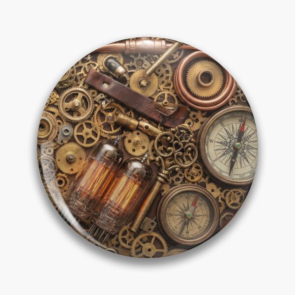 Item preview, Steampunk Inventor Knolling - Gears, Brass & Vacuum Tubes designed and sold by SavinMercantile.