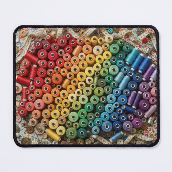 Item preview, Sewing Thread Rainbow - Seamstress Knolling & Floral Fabric designed and sold by SavinMercantile.