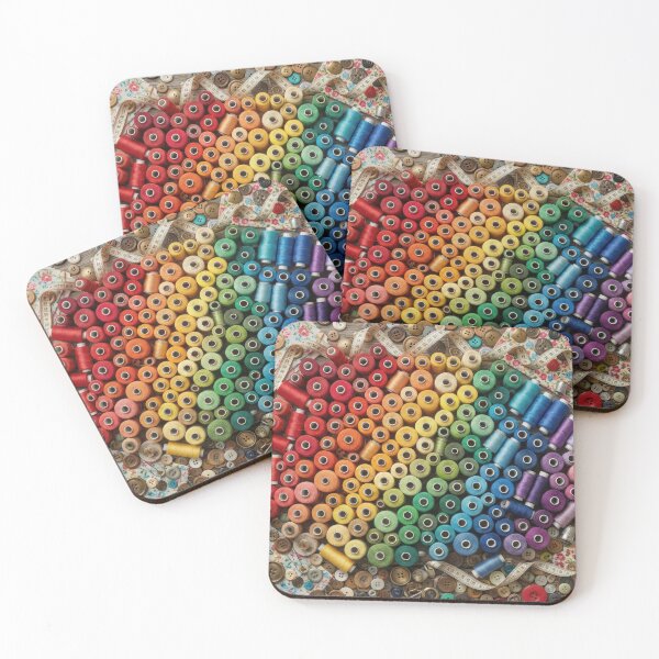 Item preview, Sewing Thread Rainbow - Seamstress Knolling & Floral Fabric designed and sold by SavinMercantile.