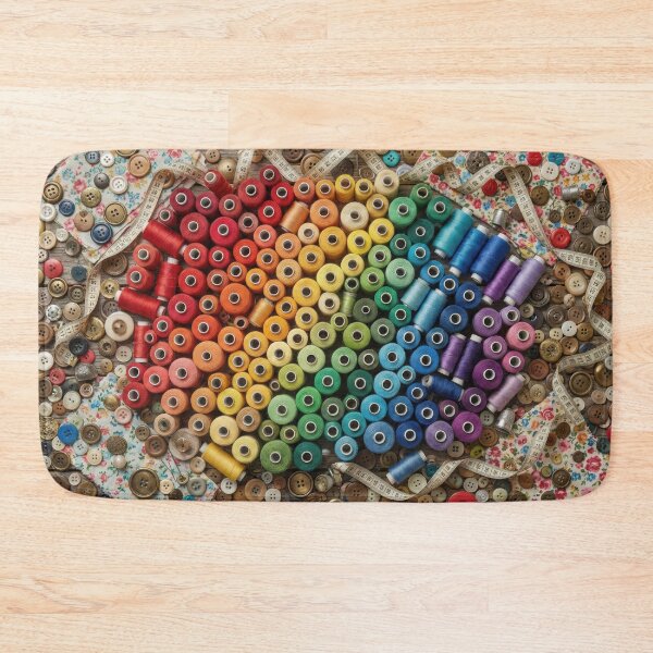 Item preview, Sewing Thread Rainbow - Seamstress Knolling & Floral Fabric designed and sold by SavinMercantile.