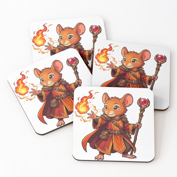 Item preview, Fireball Mouse: Mousefolk Sorcerer designed and sold by SkinnyFlatWhite.