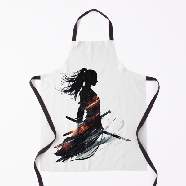 Item preview, Samurai Warrior Ronin Girl Anime Japanese Korean Ink Sumi-E Desing designed and sold by blacksealstudio.