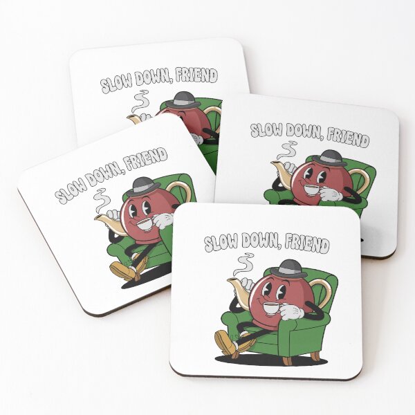 Item preview, Vintage Coffee Pot Relaxing | Slow Down Friend Retro Cartoon designed and sold by Studio Bragato Hub.