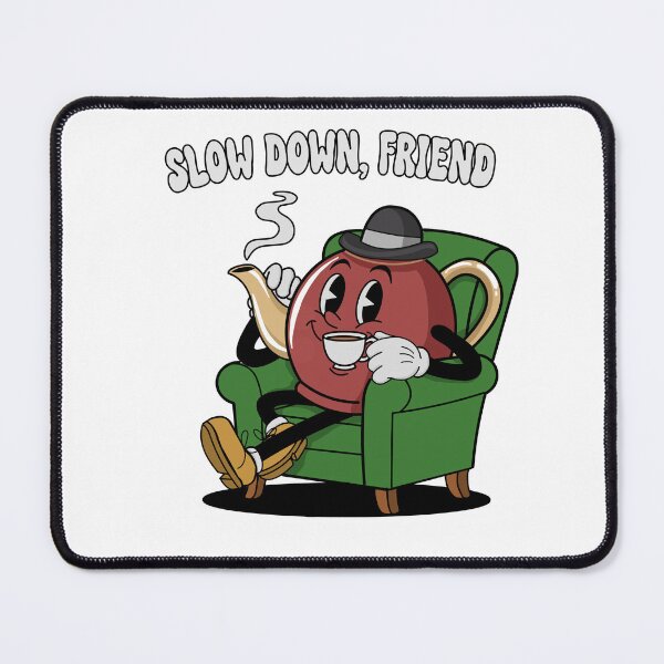 Item preview, Vintage Coffee Pot Relaxing | Slow Down Friend Retro Cartoon designed and sold by Studio Bragato Hub.
