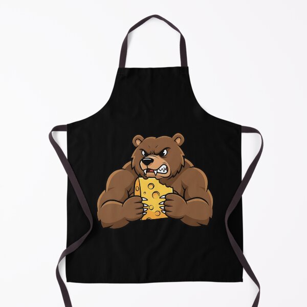 Item preview, Funny Bear Cheese, Angry Bear Holding Cheese Gift, Cartoon Grizzly Food Lover Shirt, Humor Animal Graphic Tee designed and sold by saloui.