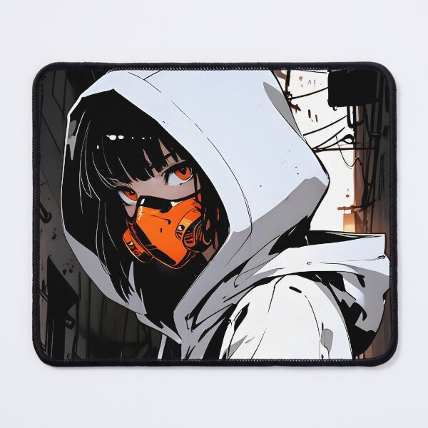 Item preview, ZERO: Orange Respirator Portrait | Cute Cyberpunk Anime Girl designed and sold by Sytrics.