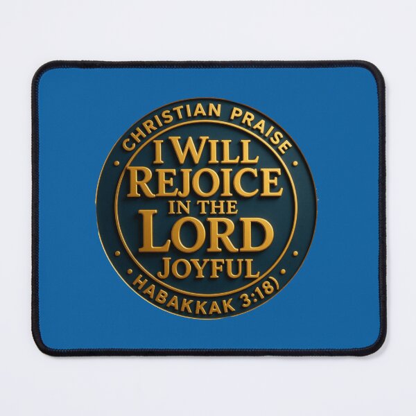 Item preview, I Will Rejoice in the Lord – Joyful 3D Christian Praise Label (Habakkuk 3:18) , designed and sold by PaintMeWorld.