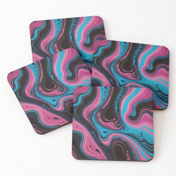 Item preview, Psychedelic Fluid Swirl Abstract Neon Pink Cyan designed and sold by artwithai25.