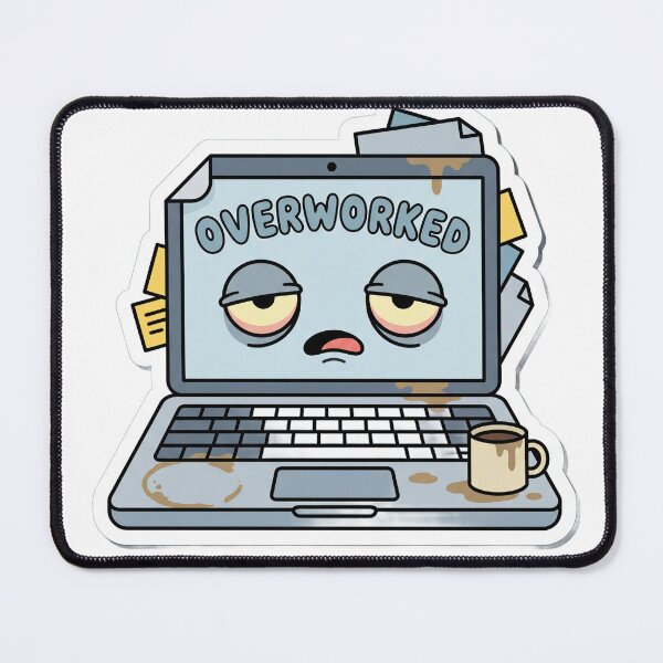 Item preview, Overworked laptop with tired eyes designed and sold by hunteroflions.