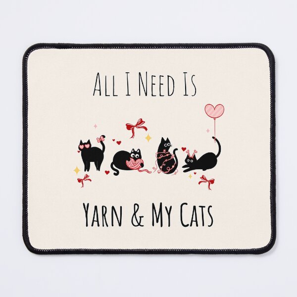 Item preview, All I Need Is Yarn & My Cats – Cute Knitting Cat designed and sold by deslydesign.
