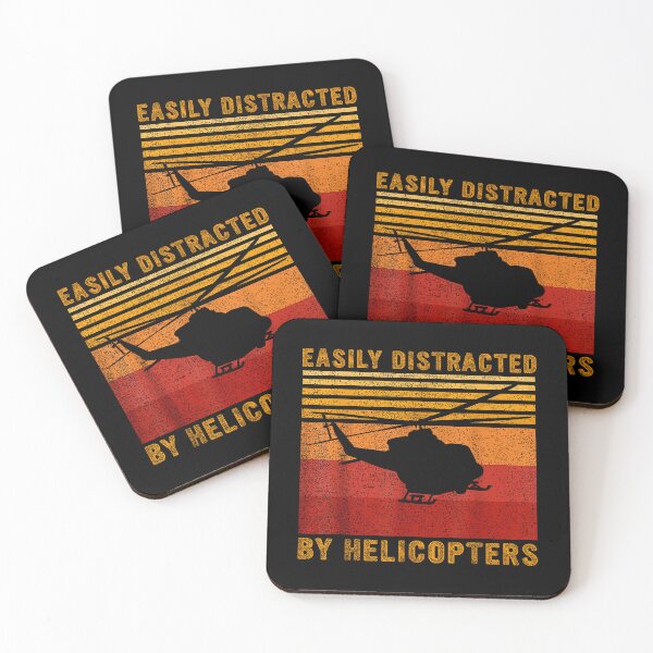 Item preview, Vintage Easily Distracted By Helicopters Pilot Helicopter designed and sold by MerchDeviant.
