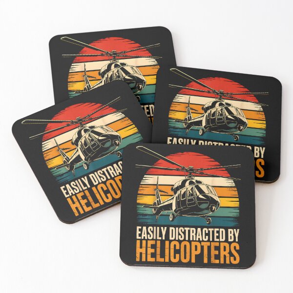 Item preview, Easily Distracted by Helicopters Funny Aviation designed and sold by MerchDeviant.