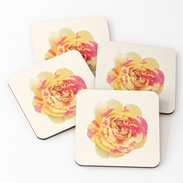 Item preview, Sunrise Splash Rose – Yellow & Pink Variegated Bloom designed and sold by jglobal360.