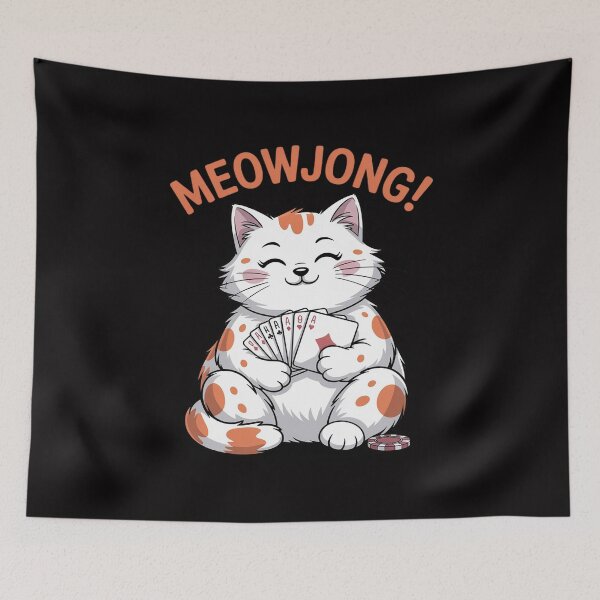 Artikelvorschau, Mahjong Cat Player Brettspiel Mah-Jongg China Solitaire entworfen und verkauft von Minoloinan.