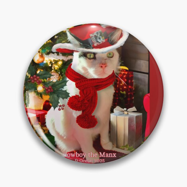 Item preview, Purrs, Y’all! Cowboy the Manx Christmas Cat designed and sold by Oceandiana.