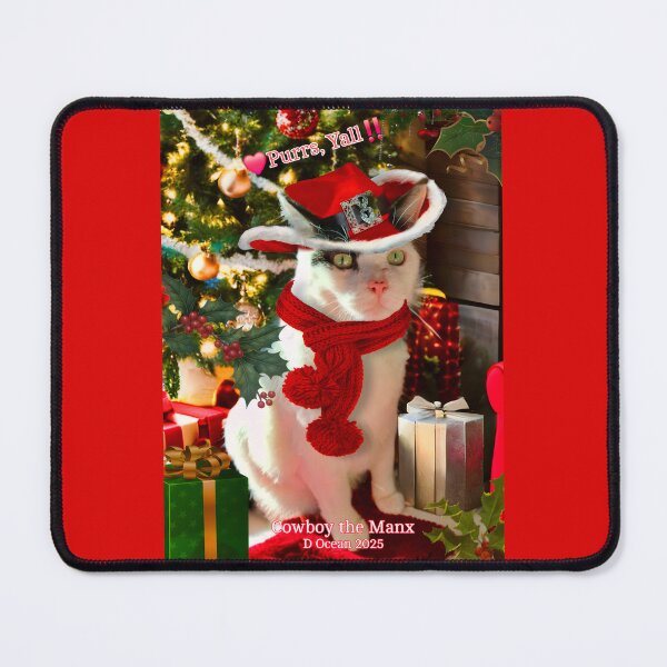 Item preview, Purrs, Y’all! Cowboy the Manx Christmas Cat designed and sold by Oceandiana.